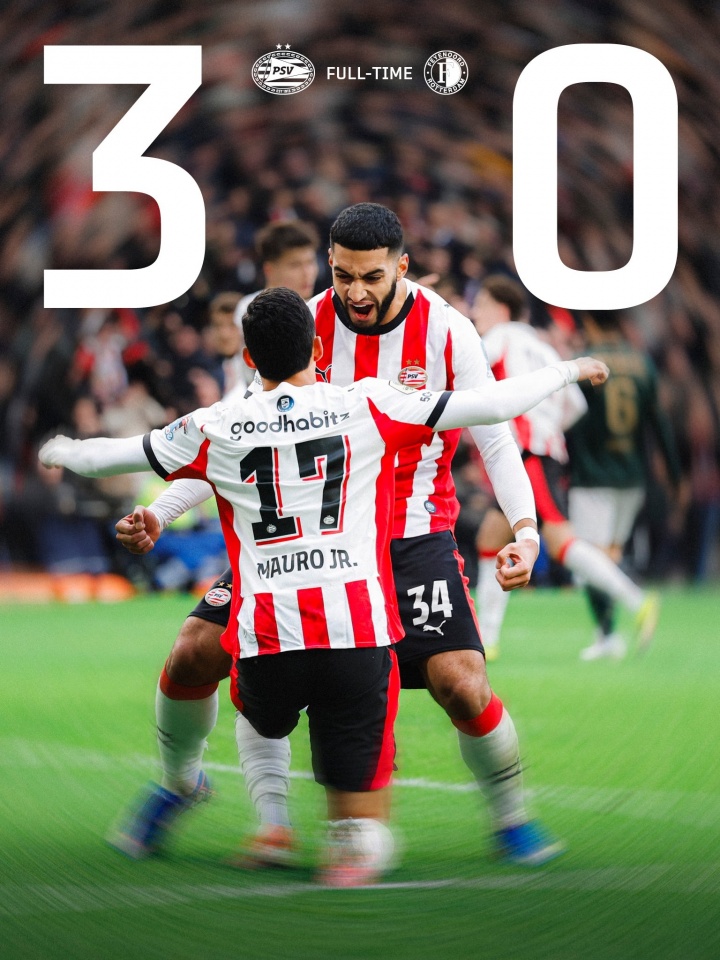 开云体育官网-统治力！埃因霍温3-0横扫费耶诺德，17分领跑荷甲三连冠在望